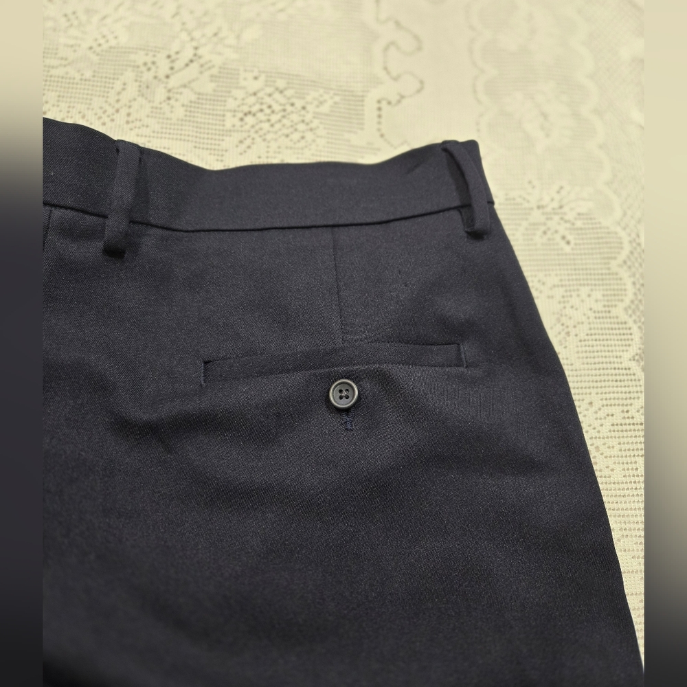 Haggar Mens Dress  Straight Slim Pants 36x30 Blue Business Causal Busines - Picture 5 of 8